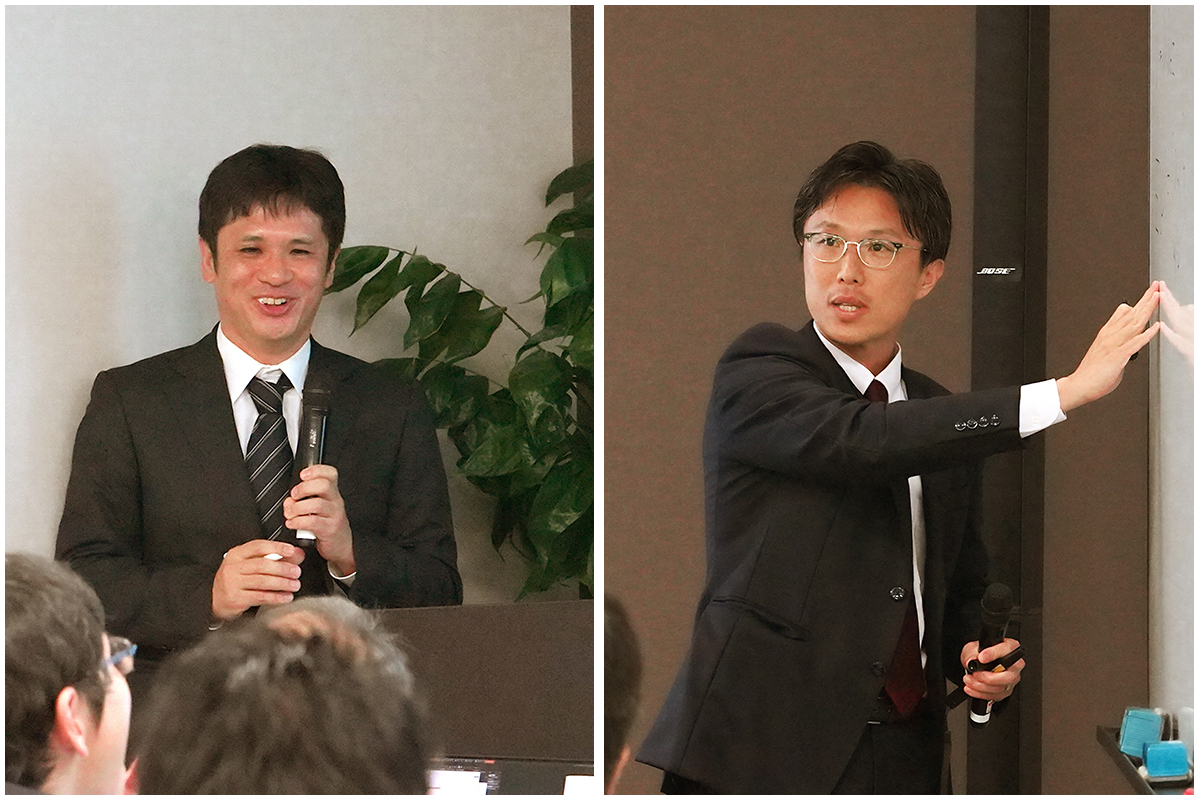 写真：戸田氏と平岡氏の発表の様子